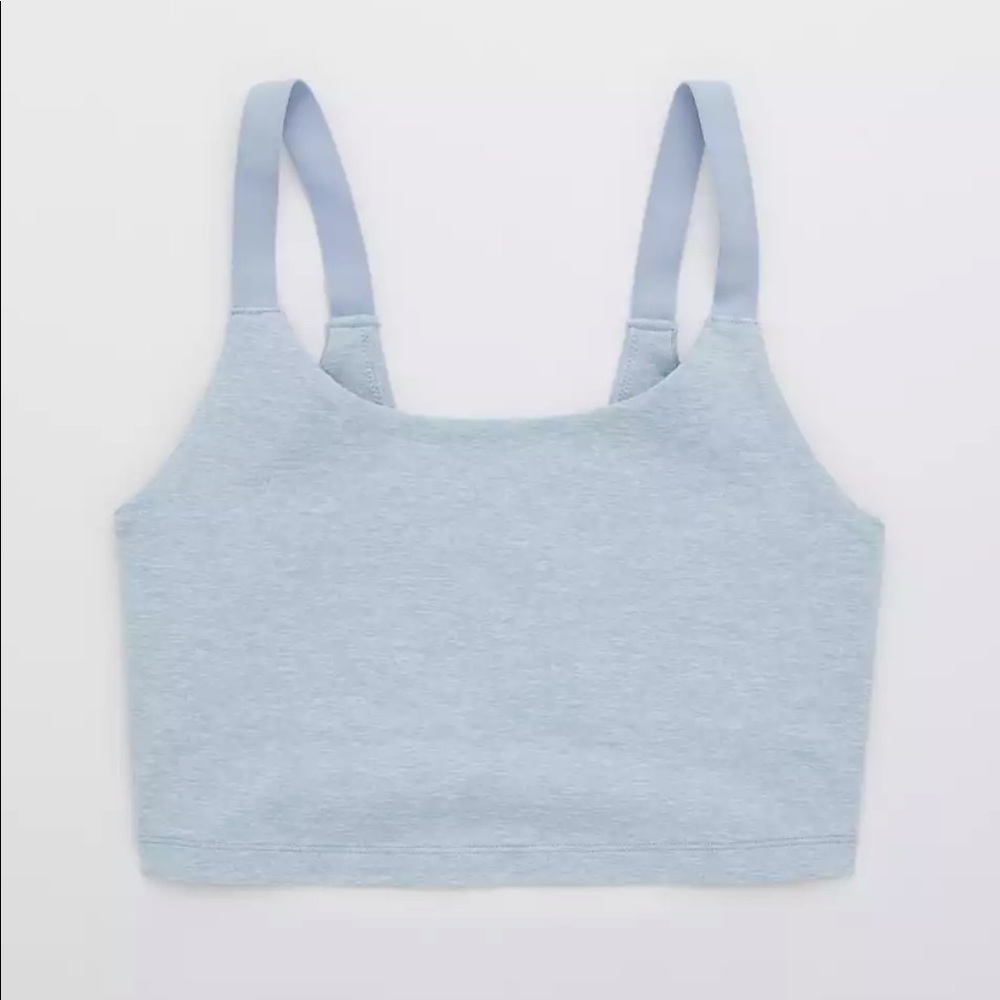 NWT Aerie Offline The Hugger Longline Sports Bra Baby Blue Medium